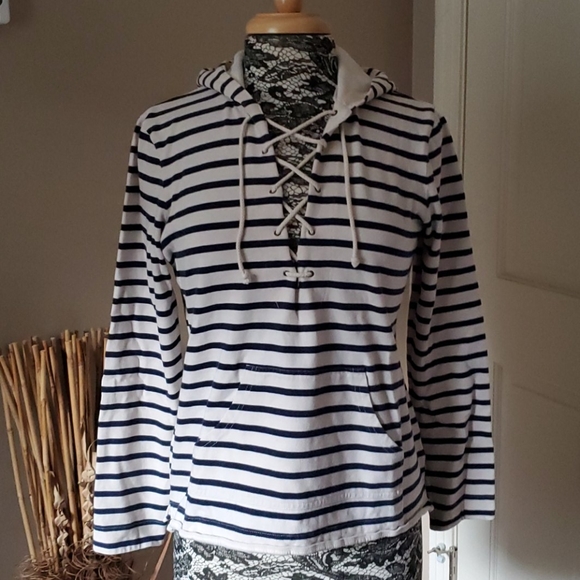 Ralph Lauren Tops - Ralph Lauren striped hoodie top, size M